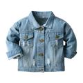 Quealent Boys Snow Jacket Outwear Plaid Over Winter Long Sleeve Denim Jacket Blouse Boys Light Blue Child down Jacket Denim Boys Outerwear Blue 12-18 Months