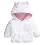Toddler Winter Coat Winter Rabbit Ears Hooded Zipper Thicken Windproof Warm Outwear Girls Jacket Winter White 9