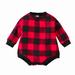 TOWED22 Baby Rompers Long Sleeve Crewneck Sweatshirt Romper Color Block Onesie Oversized Sweater(Red 18-24 M)