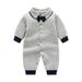 Zlekejiko Baby Boys And Girls Bow Long Sleeve Outsie Bodysuit Banquet Wedding Jumpsuit Clothes Boys Sweatsuits Baby Boy Onsies3-6 Baby Romper Long Sleeve Boys Winter Clothes Size 8 Boy Clothes