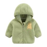 Toddler Winter Coat Winter Windproof Cartoon Hooded Warm Outerwear Cute Cropped Jackets For Girls Green 110