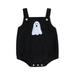 Baby Girls Boys Corduroy Rompers Halloween Clothes Pumpkin Witch Hat Ghost Pattern Sleeveless Straps Jumpsuits Bodysuits