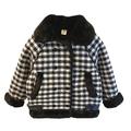 Kids Winter Coats Girls Autumn Winter Cloth Double Woolen Outwear Girls Jackets Lightweight Black 80