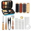 Leather Sewing Kit Leather Working Tools and Supplies Leather Working Kit with Large-Eye Stitching Needles Waxed Thread Leather Upholstery Repair Kit Leather Sewing Tools for DIY Leather Craft