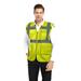 Toptie 5 Pockets High Visibility Safety Vest with Reflective Strips Working Uniform Vest-NEON LIME-S