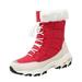 Snow Boots For Women Winter Outdoor Plus Velvet Non-slip Mid-tube Platform Snow Boots Red 42 Hxroolrp