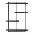 Danya B. Rhodes 4 Tier Modern Floating Windowsill Wall Shelf Unit with Black Metal Frame and Black MDF Shelves