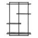 Danya B. Rhodes 4 Tier Modern Floating Windowsill Wall Shelf Unit with Black Metal Frame and Black MDF Shelves