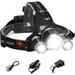 Rechargeable LED Headlamp 10000 Lumens Bright Headlight Portable Waterproof Flashlight Kit with Rechargeable Batteries for Night Hunting Fishing Camping