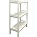 B301 Asta 3-Tier Free Standing Rectangular Bathroom Utility Storage Shelf Rack Powder-Coated Metal Storage Shelf Stand 22 Inch W X 11 Inchd X 35 Inch H Light Beige