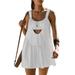 Suanret Women s Tennis Dress Cutout Sleeveless Athletic Dress with Built in Shorts and Bra Summer Workout Golf Dress White S