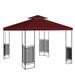 WSYW 9.8x9.8 FT Patio Gazebo Canopy Top Replacement 2 Tiers Outdoor Sunshade Awnings Cover UV30 Wine Red