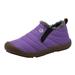 Snow Boots For Women Fashion Winter Women Snow Boots Flat Soft Bottom Non Slip Plush Warm And Comfortable Slip On Solid Color Simple Style Purple 37 Hxroolrp