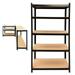 5-Tier Storage Shelves Metal Frame 66in Height Garage Shelving Unit Rack 386lb Load per Tier Adjustable Utility Shelves for Garage Warehouse Living Room Office Easy Assembly (66 Black)