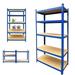 59 Inch Garage Storage Shelving Unit Heavy Duty Metal Frame 386lbs Load Per Tier 27.5 x 11.8 x 59in 5 Adjustable Tier Industrial Shelving Utility Shelves Storage Rack for Home Kitchen (Blue)