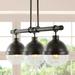 JONATHAN Y Nathan 33 3-Light Industrial Farmhouse Iron/Glass Linear LED Pendant Oil Rubbed Bronze/Clear by JONATHAN Y - 3 Light
