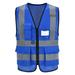 Blue High visibility viz vest hi vis viz reflective safety vests for men