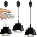 FSLiving Adjustable Height H Type Track Pendant Lighting Smart Group Control with Stepless Dimming Black Iron & Glass Instant on Auto Retractable Pendant Light Decorate for Kitchen Island - Set of 3