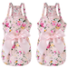 2 Pieces Puppy Dog Dress Pet Bowknot Princess Dress Puppy Floral Vest Skirt Pet Summer Dress Dog Cute Rosette Sundress Apparel for Small Dog Cat Pet - Pink