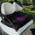 Xoenoiee Purple Rose Floral Pattern Golf Cart Seat Covers Easy to Intall Golf Cart Accessories Soft Golf Cart Seat Towel/Blanket Universal Fit for Club Car 2-Person