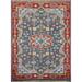 Blue Geometric Kazak Indian Accent Rug Hand-Knotted Wool Carpet - 2'0" x 3'0"