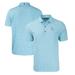 Men's Cutter & Buck Heather Powder Blue Tampa Bay Rays Forge Eco Heathered Stripe Stretch Recycled Polo