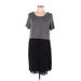 Splendid Casual Dress - Shift Scoop Neck Short sleeves: Black Color Block Dresses - Women's Size Large