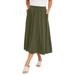 Plus Size Women's Soft Ease Midi Skirt by Jessica London in Dark Olive Green (Size 38/40)