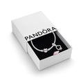 Pandora Heart Full of Hearts Set - Women's 14k Rose Gold-Plated and Sterling SilverHeart Full of Hearts Dangle Charm & Heart Clasp Snake Chain Bracelet - Jewellery Set With Gift Box, Size 19