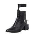 YUHAOTIN black ankle boots size 5 womens boots size 9 uk brown ankle boots women size 8 boots for men size 8 black ankle boots women size 6 black ankle boots women size 7 wide fit Black 6