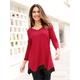 Zipfelshirt CLASSIC BASICS "Shirt" Gr. 44, rot (rot, schwarz) Damen Shirts V-Shirts