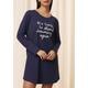 Nachthemd TRIUMPH "Nightdresses NDK 03 LSL X" Gr. 36, N-Gr, blau (skyline) Damen Kleider Nachthemden