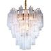 ALAN MIZRAHI LIGHTING Light Cassian Waterfall​ Glass Pendant Chandelier Metal in Gray | 30 H x 32 W x 32 D in | Wayfair IQ8457-ATG-32Wx32Dx30H