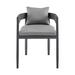 Benjara Patio Dining Armchair w/ Cushion in Gray | 27 H x 22 W x 23 D in | Wayfair BM295649