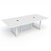 Compel Pivit Rectangular Conference Table w/ Power Modules Metal in White/Black | 30 H x 96 W x 48 D in | Wayfair PIV-CT-OF-96-WHT-WHT-PWRB