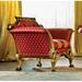Armchair - David Michael 44" Wide Armchair Cotton/Fabric in Brown/Red/Yellow | 38 H x 44 W x 31 D in | Wayfair GL-1455-P