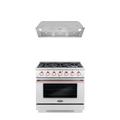 Cosmo 2 Piece Kitchen Package w/ 36" Freestanding Gas Range w/ Custom Handle & Knob Kit 36" Insert Range Hood | Wayfair COS-3PKG-538