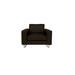 Armchair - Eleanor Rigby Soho 42" Wide Armchair Wood/Leather/Genuine Leather in Black/Brown | 36 H x 42 W x 39 D in | Wayfair SOHO-10-SOF-BLAC-SDB