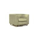 Armchair - Eleanor Rigby Remy 41" Wide Tufted Swivel Armchair Wood/Genuine Leather in Gray | 31 H x 41 W x 38 D in | Wayfair REMY-6A-ELC-GREY-SS