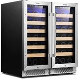 Yeego 29.6" 66 Bottle Dual Zone Freestanding/built-in Wine Refrigerator in Black/Gray | 34 H x 29.6 W x 24.1 D in | Wayfair YEG-2WS15-WF