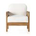 Beachcrest Home™ Lamphere Teak Outdoor Chair Wood in Brown/Indigo/White | 32.25 H x 28 W x 34.25 D in | Wayfair 81F2C628A759470488F465E426C797EB