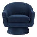Swivel Chair - Astral Performance Velvet Fabric & Wood Swivel Chair by Modway Polyester/Fabric in Blue | 30.5 H x 31 W x 30.5 D in | Wayfair