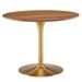 Pursuit 40" Dining Table by Modway Wood/Metal in Brown | 29.5 H x 39.5 W x 39.5 D in | Wayfair EEI-6313-WAL-GLD