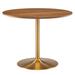 Amuse 40" Dining Table by Modway Wood/Metal in Brown | 29.5 H x 39.5 W x 39.5 D in | Wayfair EEI-6249-GLD-WAL