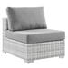 Modway Convene Outdoor Patio Armless Chair Wicker/Rattan in Gray | 33 H x 28.5 W x 28.5 D in | Wayfair 889654977544