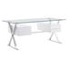 Modway Sector 71" W Rectangle Writing Desk Wood/Glass in Brown/White | 30 H x 71 W x 25 D in | Wayfair 889654272168