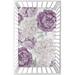 Sweet Jojo Designs Floral Wildflower Mini Fitted Crib Sheet Polyester in Gray/Indigo | 38 H x 24 W x 5 D in | Wayfair MiniSheet-Peony-PU-IV-PRT