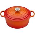 Le Creuset Signature Enameled Cast Iron Round Dutch Oven w/ Lid Non Stick/Enameled Cast Iron/Cast Iron in Gray/Orange | 2 qt | Wayfair