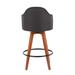 George Oliver Lakyia Contemporary Fixed-height Counter Stool w/ Walnut Bamboo Legs | 37 H x 18.5 W x 19.5 D in | Wayfair