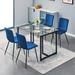 Mercury Row® Fondren Upholstered Dining Chair for Coffee Shop Kitchen Dining Room Velvet, Steel in Blue/Black | Wayfair